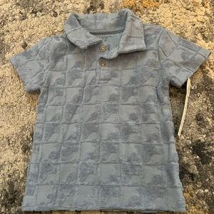 Tahari Kids Blue Textured Polo Shirt